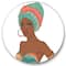 Designart - African American Woman With Earring & Turban - Modern Metal Circle Wall Art
